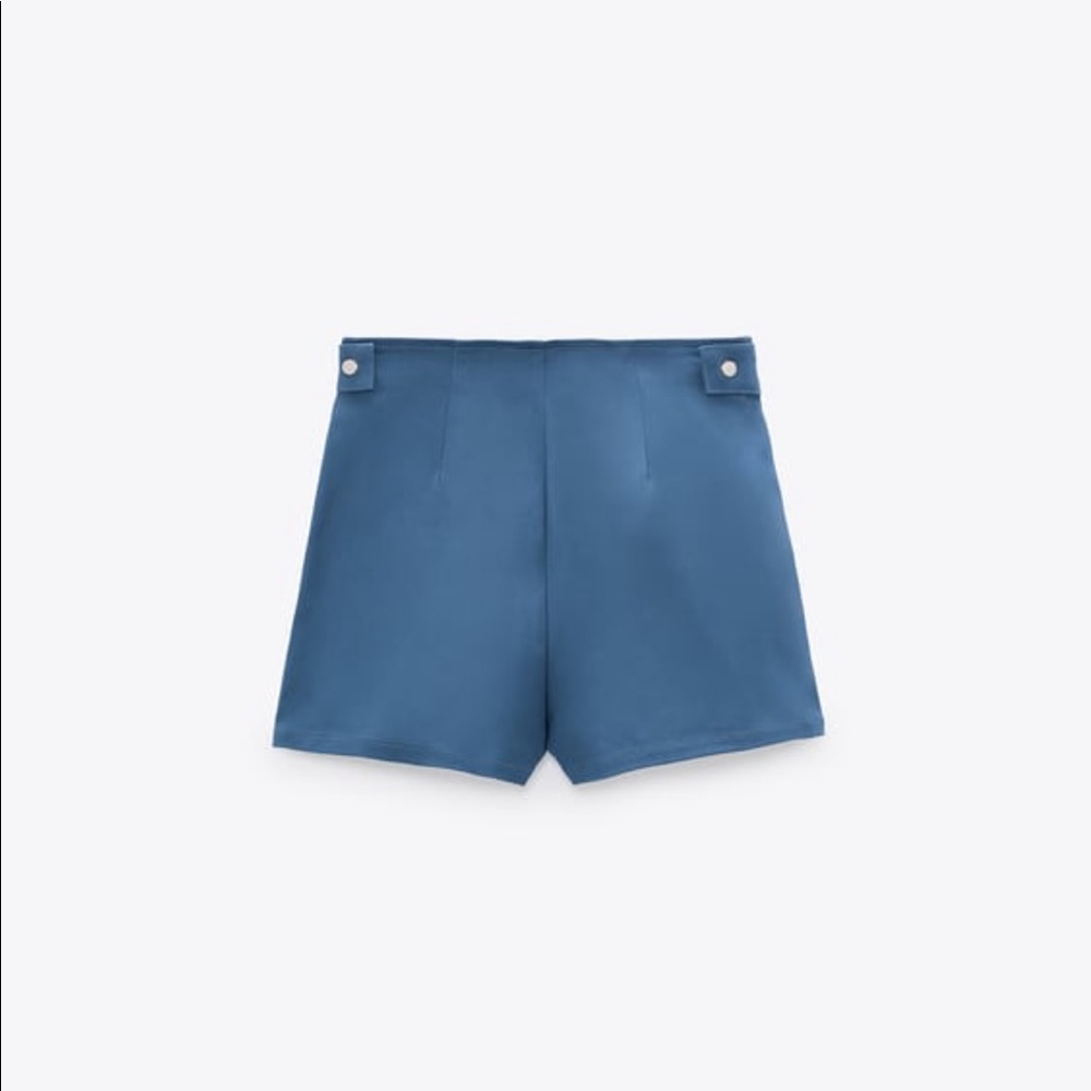 𝗡𝗪𝗧 𝗭𝗮𝗿𝗮 • Split Skirt Culottes High-Waist Side Zip Blue M